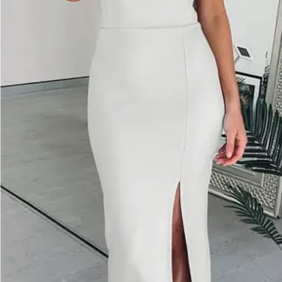 OWIN Women's Adjustable Spaghetti Straps Sleeveless High Waist Split Midi - Picture 4 of 5